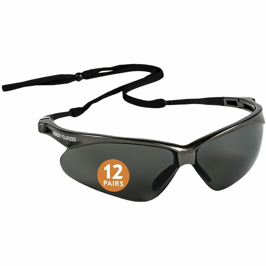 Ansell Health Nemesis Safety Glasses - Recommended for: Construction, Manufacturing, Workplace, Home, Shooting, Industrial, Outdoor - Eye, UVA, UVB, UVC, Smoke, Sun Protection - Polycarbonate - Polarized Smoke Lens - Gunmetal Frame - Wraparound Frame...