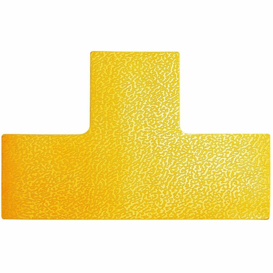 DURABLE Floor marking Shape: "T" - 10 PK - 3.9" Width x 5.9" Depth - T Shape - Abrasion Resistant, Permanent Adhesive, Slip Resistant, Easy Installation, Self-adhesive, Durable - Safety, Indoor, Driving Area, Walking Area - Plastic - Yellow - 10 / Pack