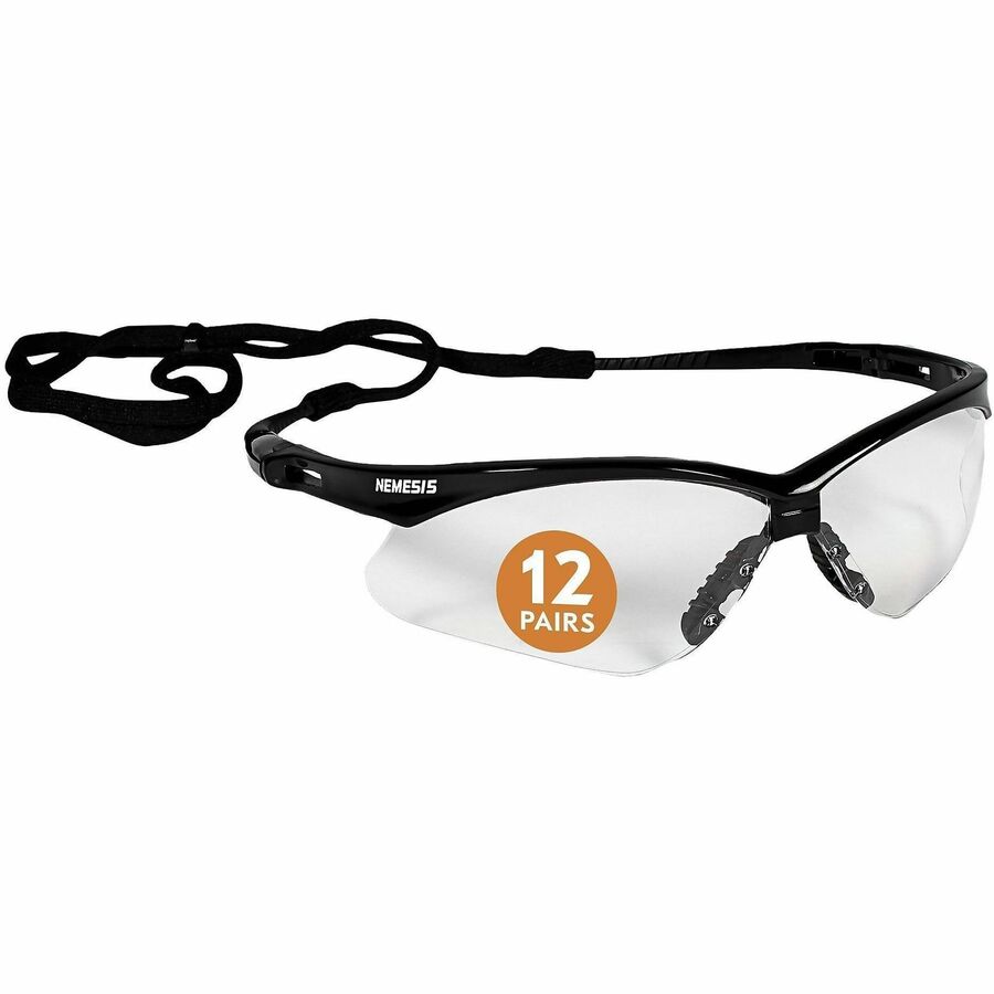 Ansell Health Nemesis Safety Glasses - Recommended for: Workplace, Home, Construction, Manufacturing, Shooting, Industrial - Universal - Eye, Fog, UVA, UVB, UVC Protection - Polycarbonate - Clear Lens - Black Frame - Anti-fog, Durable, Lightweight, Wra...