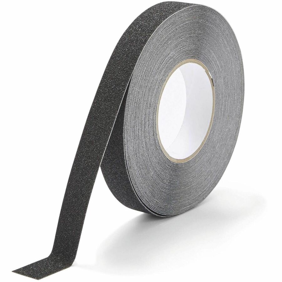 DURABLE Floor Marking Tape DURALINE®, GRIP 25mm - 16.40 yd Length x 0.98" Width x 27.6 mil Thickness - Black - Aluminum, Plastic - Abrasion Resistant - For Marking, Floor Marking, Ramp, Step, Industrial, Outdoor, Indoor - 1 Roll