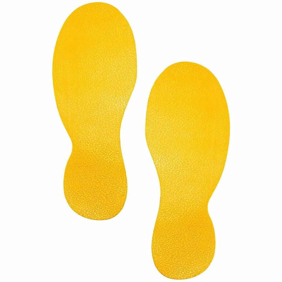 DURABLE Floor Marking Shape: 'Foot' - 5 Pairs - 3.5" Width x 9.4" Depth - Footprint Shape - Abrasion Resistant, Permanent Adhesive, Slip Resistant, Easy Installation, Self-adhesive, Durable - Safety, Warehouse, Indoor, Driving Area, Walking Area - Plas...