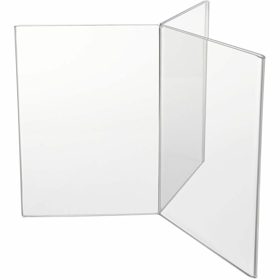 Deflecto 6-Sided Sign/Menu Holder - Support 4" x 6" Media - Plastic, Polystyrene - Clear - 1 Each