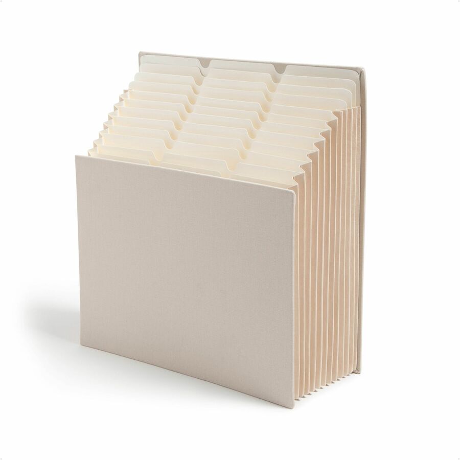 Smead Stadium 1/3 Tab Cut Letter Expanding File - 8 1/2" x 11" - 900 Sheets Capacity - 10 1/2" Expansion - 12 Pocket - Assorted Tab Position - 11 Divider - Paper, Linen, Stock - Beige - Durable, Heavyweight, Textured, Tab, Reinforced Gusset, Expandable...