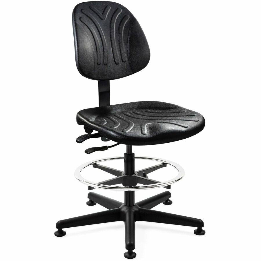 BEVCO Dura Series Heavy-Duty Chair - Polyurethane Seat Material - Black Back Color - High Back - 5-star Base - Black - 1 Each