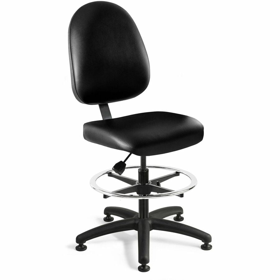 BEVCO Integra Series Chair - Black Seat Color - Vinyl Seat Material - Polypropylene Back Material - High Back - 5-star Base - Black - Foam, Fabric - 1 Each