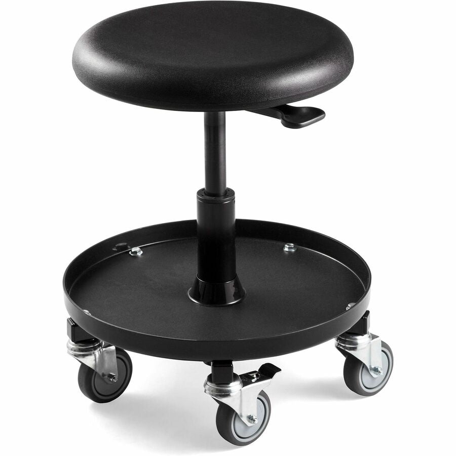 BEVCO Maintenance Repair Stool - Polyurethane Seat Material - 5-star Base - Black - 1 Each