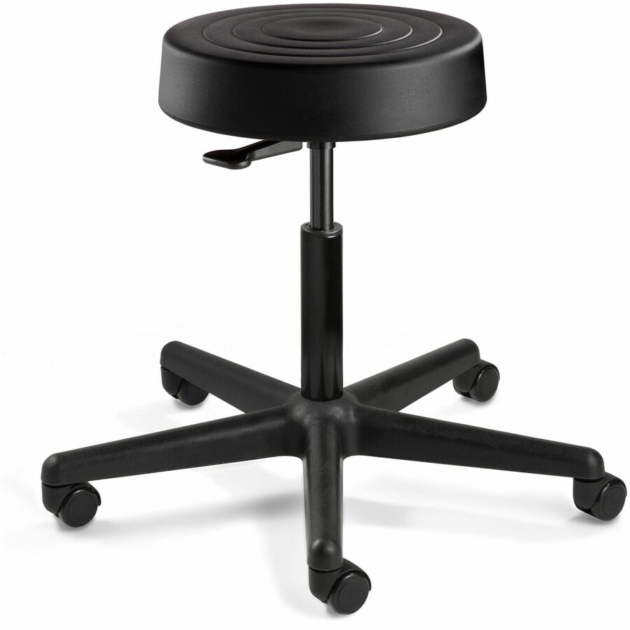BEVCO Ergolux Stool - Graphite Seat Color - Memory Foam, Polyurethane Seat Material - 5-star Base - 1 Each