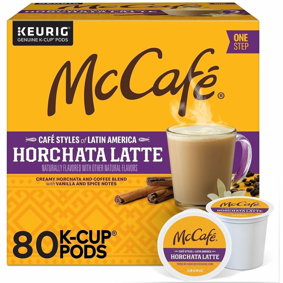 McCafé, ®, K-Cup Horchata Latte - Compatible with Keurig Brewer - Medium - Per Box - 24 K-Cup - K-Cup - Horchata Latte - Kosher - 4 / Carton