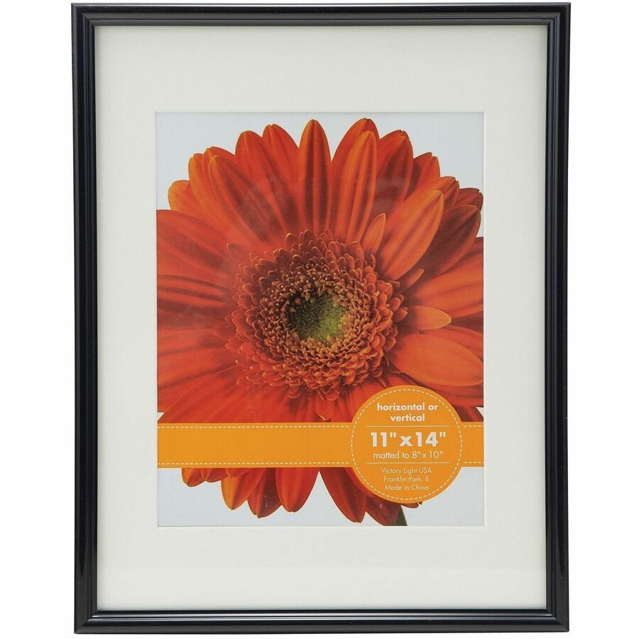 Victory Light 11" x 14" Post/Document/Photo Frame - 11" x 14" Frame Size - Durable, Dust Resistant - Glass - Black - 1 Each