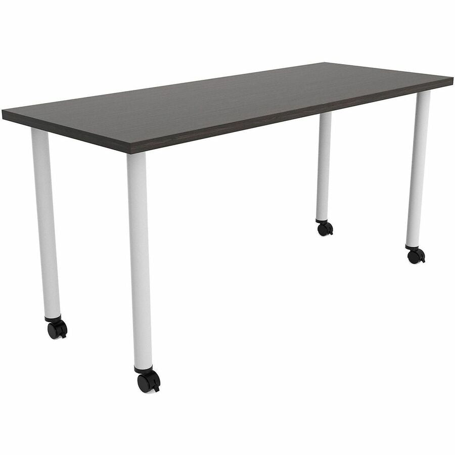 Safco Jurni Multi-Purp. Table w/Post Leg & Casters - Powder Coated Post Leg Base - 60" Table Top Width x 24" Table Top Depth x 1.10" Table Top Thickness - 29" Height - Multipurpose - Assembly Required - Asian Night - Laminate Top Material - 1 Each