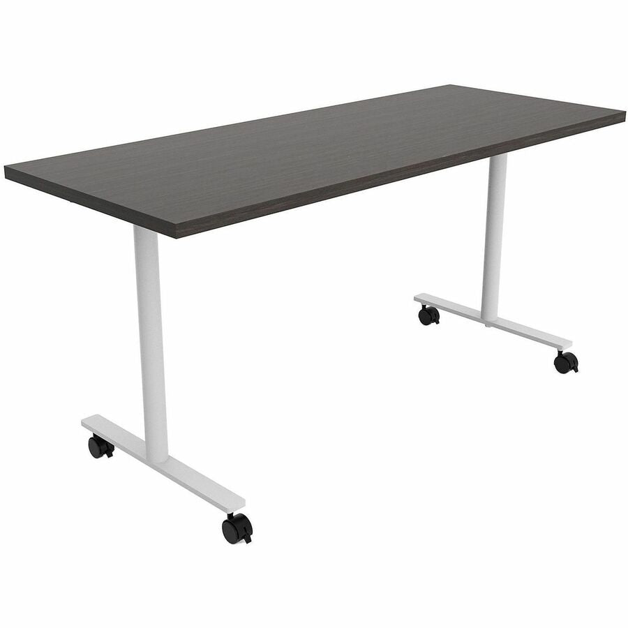 Safco Jurni Multi-Purp. Table w/T-Leg & Casters - Textured T-shaped, Powder Coated Base - 60" Table Top Width x 24" Table Top Depth x 1.10" Table Top Thickness - 29" Height - Multipurpose - Assembly Required - Asian Night - Laminate Top Material - 1 Each