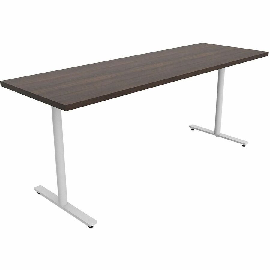 Safco Jurni Multi-Purpose Table with T-Leg & Glides - Laminated Top - Powder Coated T-shaped, Textured Base - 72" Table Top Width x 24" Table Top Depth x 1.10" Table Top Thickness - 29" Height - Multipurpose - Assembly Required - Columbian Walnut - Lam...