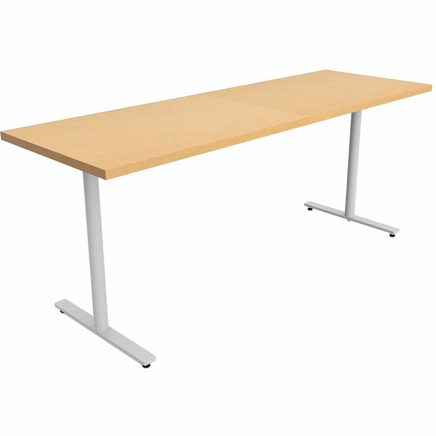 Safco Jurni Multi-Purpose Table with T-Leg & Glides - Laminated Top - Powder Coated T-shaped, Textured Base - 72" Table Top Width x 24" Table Top Depth x 1.10" Table Top Thickness - 29" Height - Multipurpose - Assembly Required - Fusion Maple - Laminat...