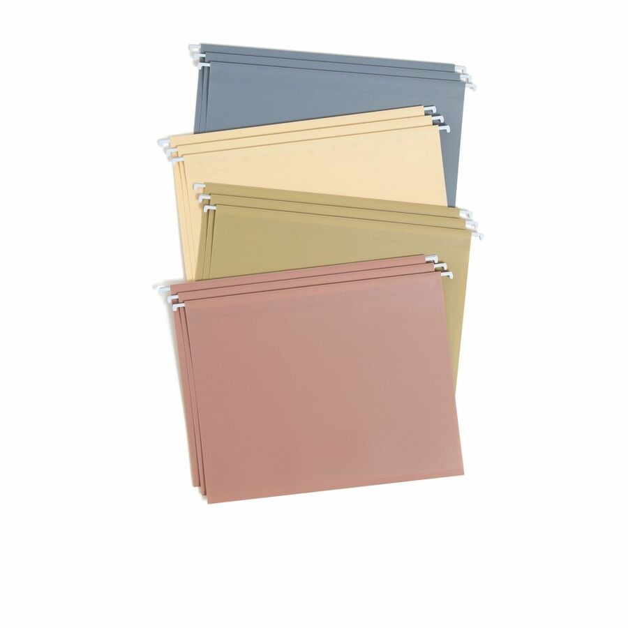 Smead 1/5 Tab Cut Letter Hanging Folder - 8 1/2" x 11" - 100 Sheets Capacity - 1/2" Expansion - Assorted Tab Position - Poly, Plastic, Metal - Assorted - Durable, Tear Resistant, Water Resistant, Tab, Coated Rod Tip - 12 / Pack