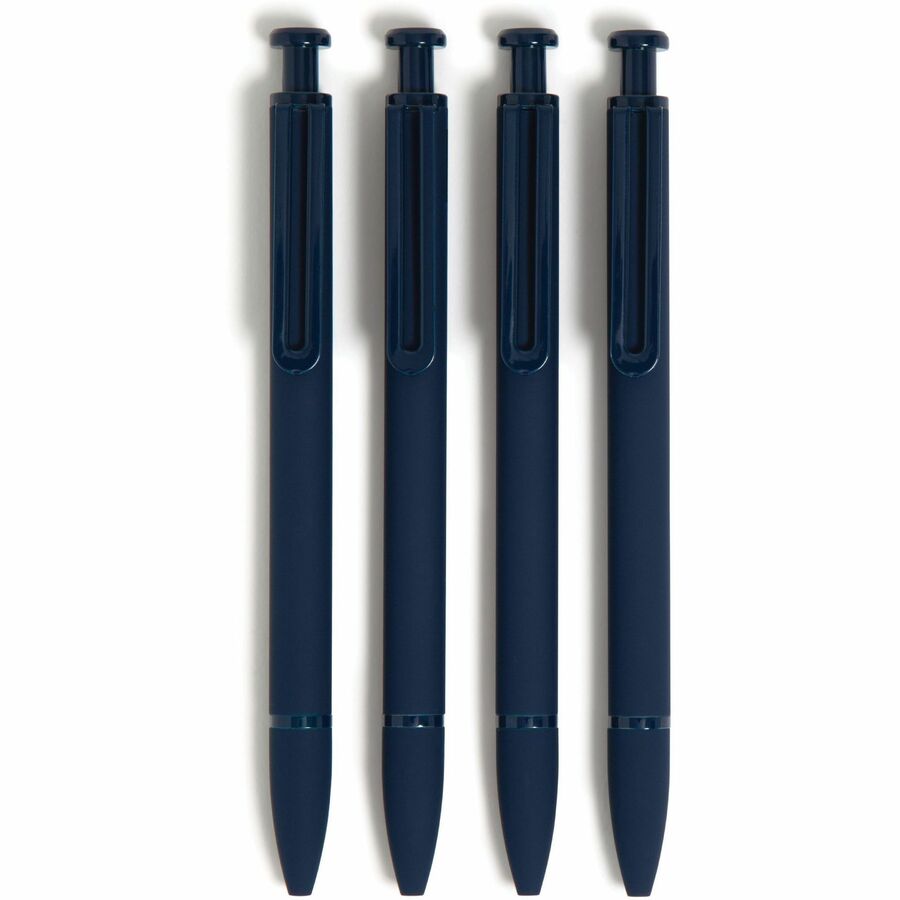 U Brands Monterey Retractable Ballpoint Pen - Blue Ink - Midnight Blue Barrel - Writing, Home, School, Office - 1 Each