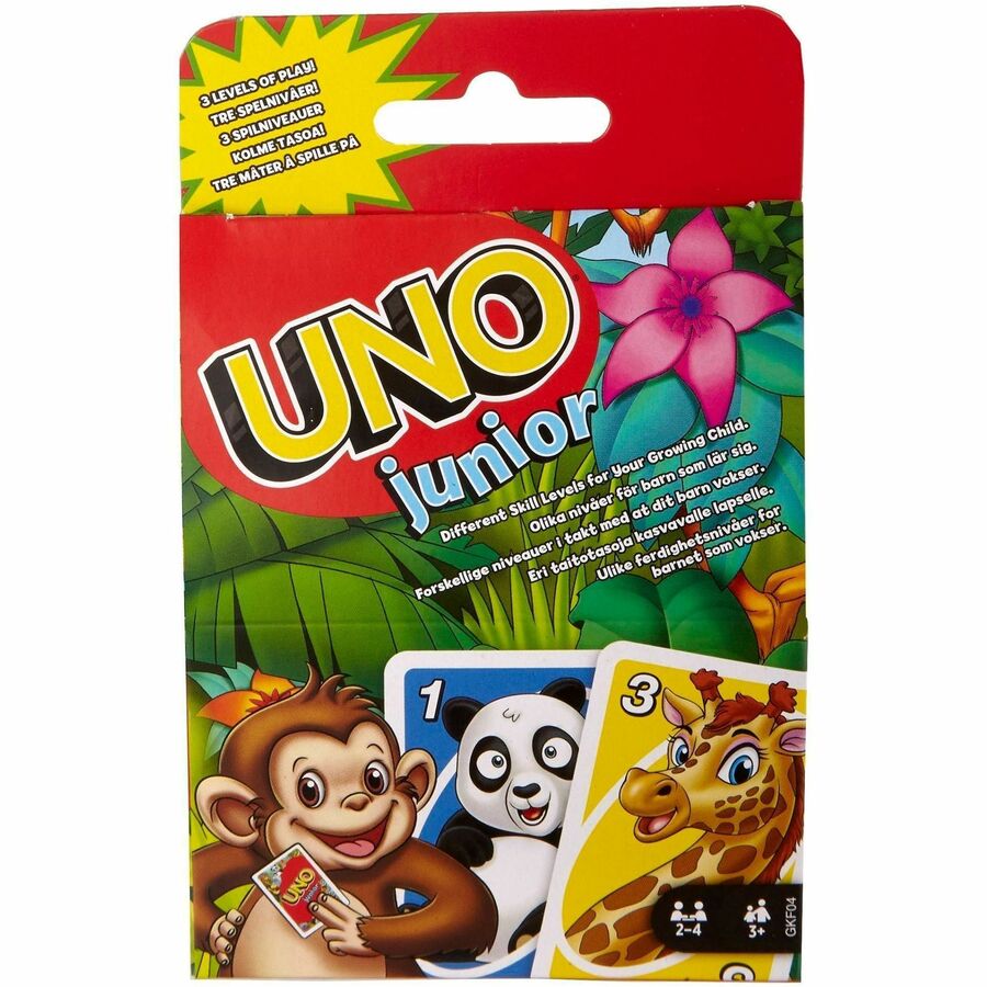 UNO Junior Card Game For Kids With Simple Rules & Animal Matching For 2-4 Player - 45 Card(s) - Animal - Matching - 2 to 4 Players - 1 Each