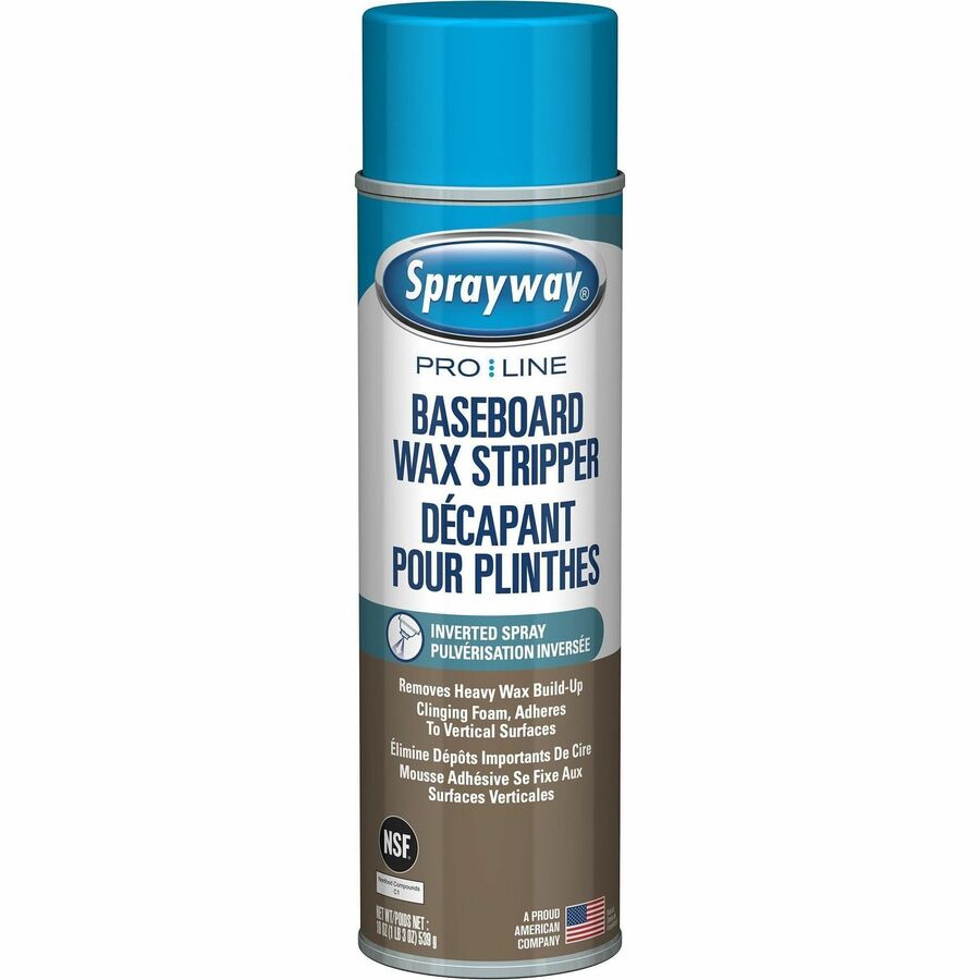 Sprayway Baseboard Wax Stripper - For Baseboard - Foam - 19 fl oz (0.6 quart) - Recommended For: Wax Remover, Dirt Remover, Floor Finish Remover, Soil Remover - Heavy Duty - Blue - 12 / Carton