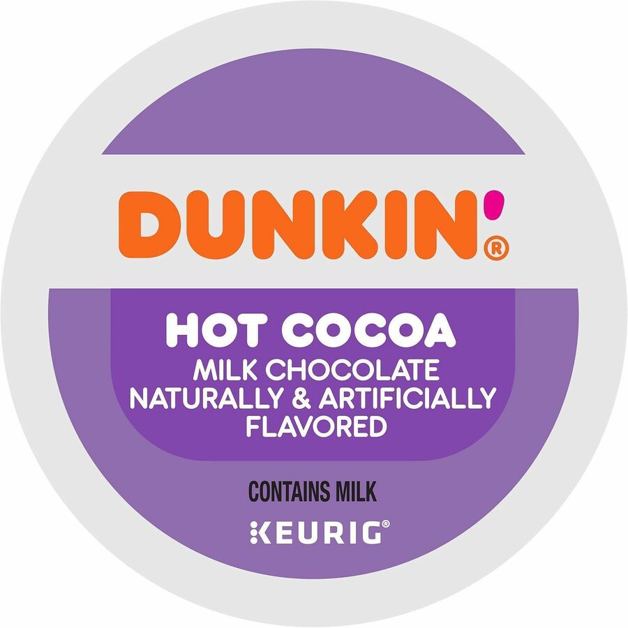 Dunkin'®, K-Cup, Pod Milk Chocolate Hot Cocoa - Compatible with Keurig Brewer - 22 K-Cup - K-Cup, Pod - Milk Chocolate, Hot Cocoa - Kosher - 4 / Carton
