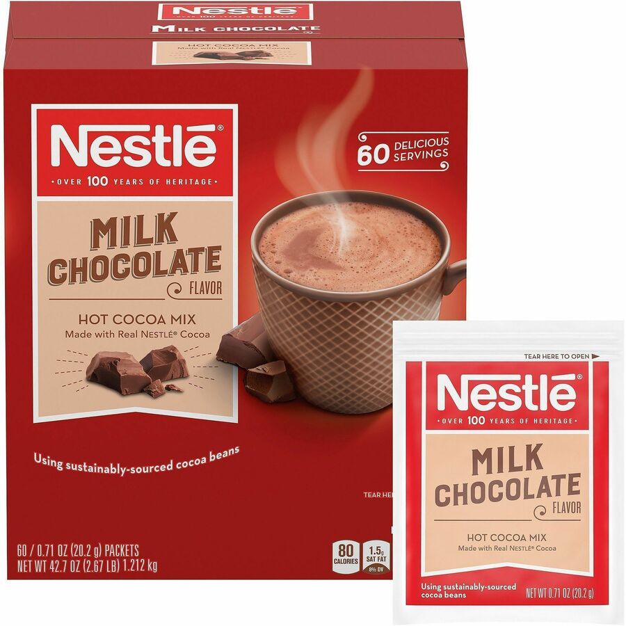 Nestle Rich Hot Chocolate Packets - 0.71 oz - Milk Chocolate, Hot Cocoa - 6 / Carton