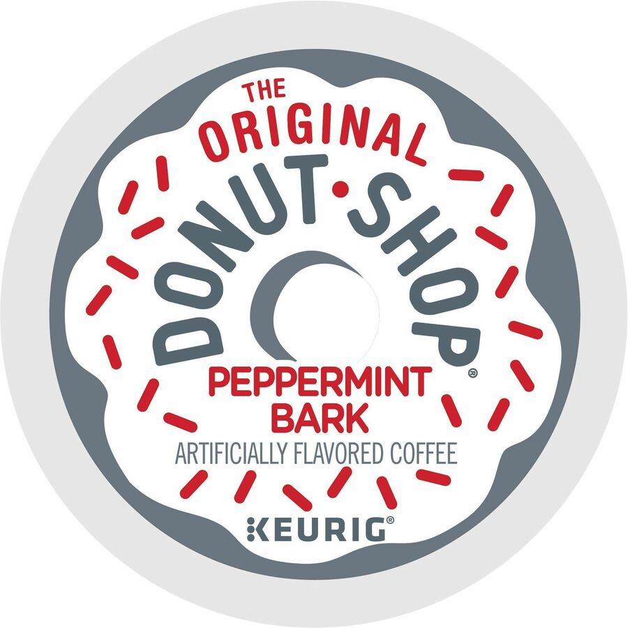 The Original Donut Shop®, K-Cup, Pod Green Mountain Peppermint Bark Coffee - Compatible with K-Cup Brewer - Light - 24 K-Cup - K-Cup, Pod - Peppermint Bark - 4 / Carton