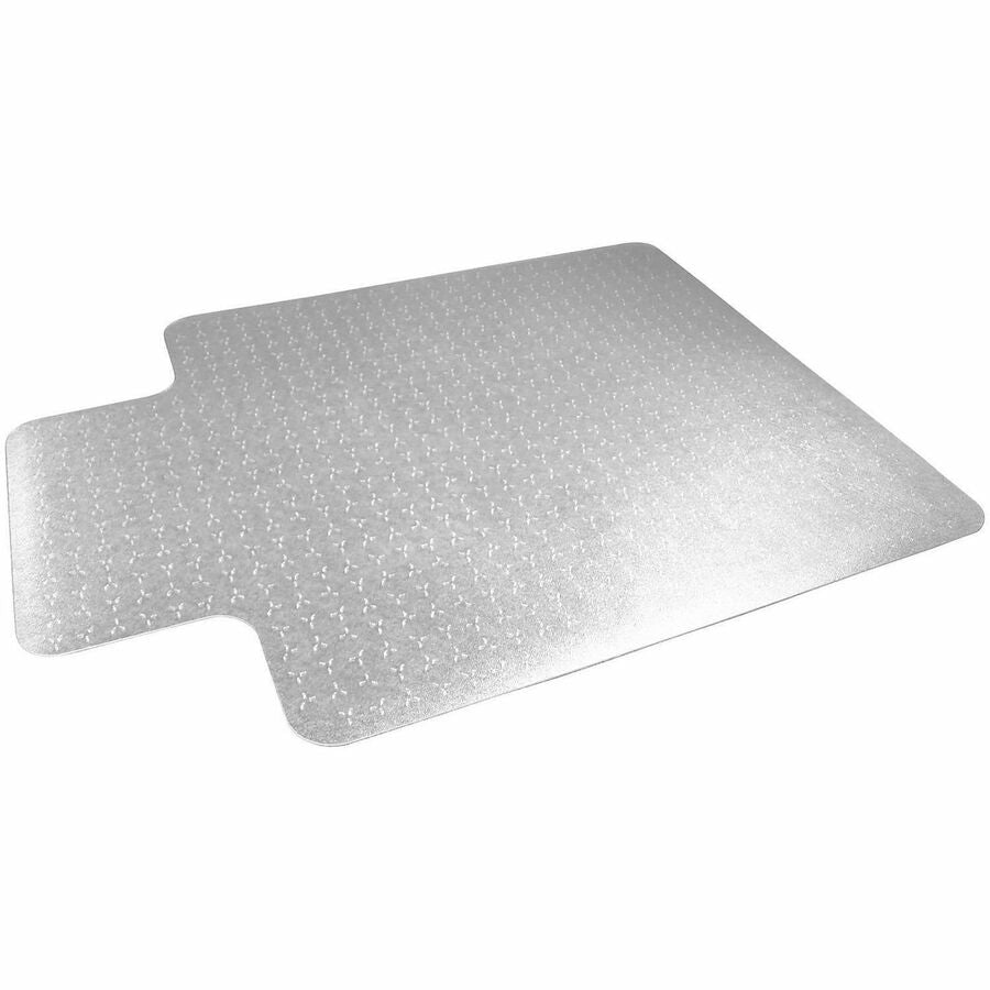 Floortex Cleartex TrYlok Chair Mat - Carpeted Floor, Chair, Indoor, Low Pile - 53" Length x 45" Width - Lipped - Clear - 1 Each