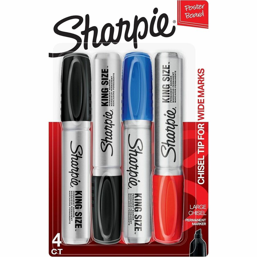 Sharpie King Size Permanent Markers - Assorted Ink - 4 / Pack