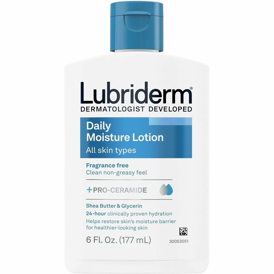Lubriderm Daily Moisture Skin Lotion - Lotion - 6 fl oz - For Normal, Dry Skin - Applicable on Body, Face - Skin - Moisturising, Fragrance-free, Non-greasy, Absorbs Quickly, Paraben-free, Phthalates-free, Dye-free Flip Top Dispenser - 12 / Carton
