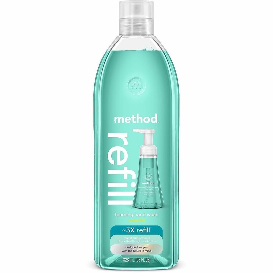 Method Waterfall Foaming Hand Wash Refill - Waterfall Scent - 28 fl oz - Pump Bottle Dispenser - Hand - Blue - Cruelty-free, Paraben-free, Phthalate-free - 4 / Carton