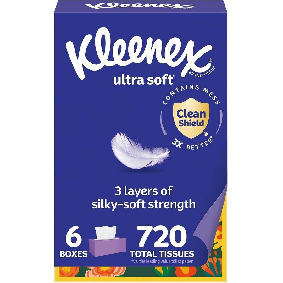 Kleenex Ultra Soft Tissues - 3 Ply - White - 6 / Pack