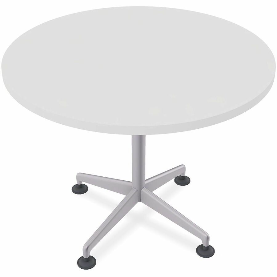 Special-T ZIA Series Hospitality Tables Collection - Round Top - Powder Coated X-shaped Base - Mid-Century Modern Style x 36" Table Top Diameter - 29" Height - Hospitality, Office - Assembly Required - White - High Pressure Laminate (HPL) - Cast Alumin...