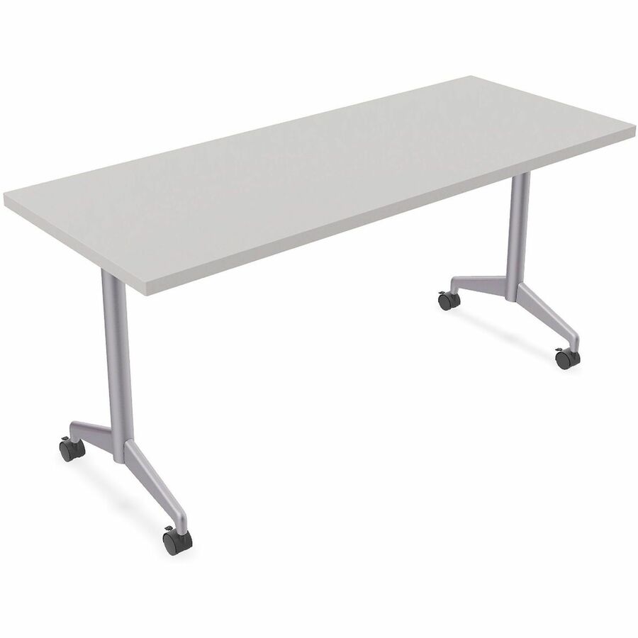 Special-T ZIA Series Training Tables Collection - Rectangle Top - Powder Coated T-shaped Base x 24" Table Top Width x 60" Table Top Depth - 29" Height - Training - Assembly Required - Gray - High Pressure Laminate (HPL) - Cast Aluminum, Steel Base Mate...