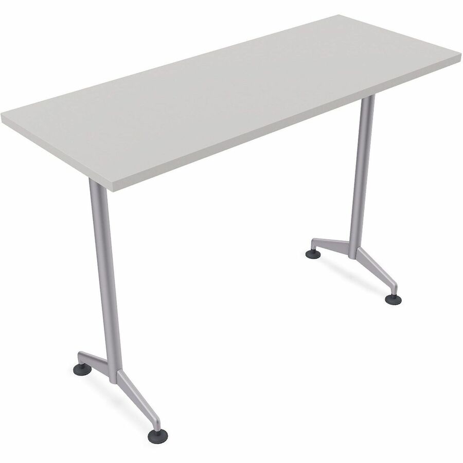 Special-T ZIA Series Training Tables Collection - Rectangle Top - Powder Coated T-shaped Base x 24" Table Top Width x 48" Table Top Depth - 42" Height - Training - Assembly Required - Gray - High Pressure Laminate (HPL) - Cast Aluminum, Steel Base Mate...