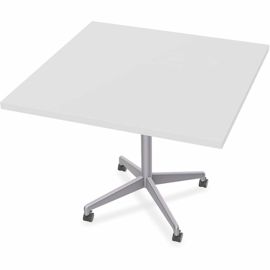 Special-T ZIA Series Hospitality Tables Collection - Square Top - Powder Coated X-shaped Base - Mid-Century Modern Style x 42" Table Top Width x 42" Table Top Depth - 29" Height - Hospitality, Office - Assembly Required - White - High Pressure Laminate...