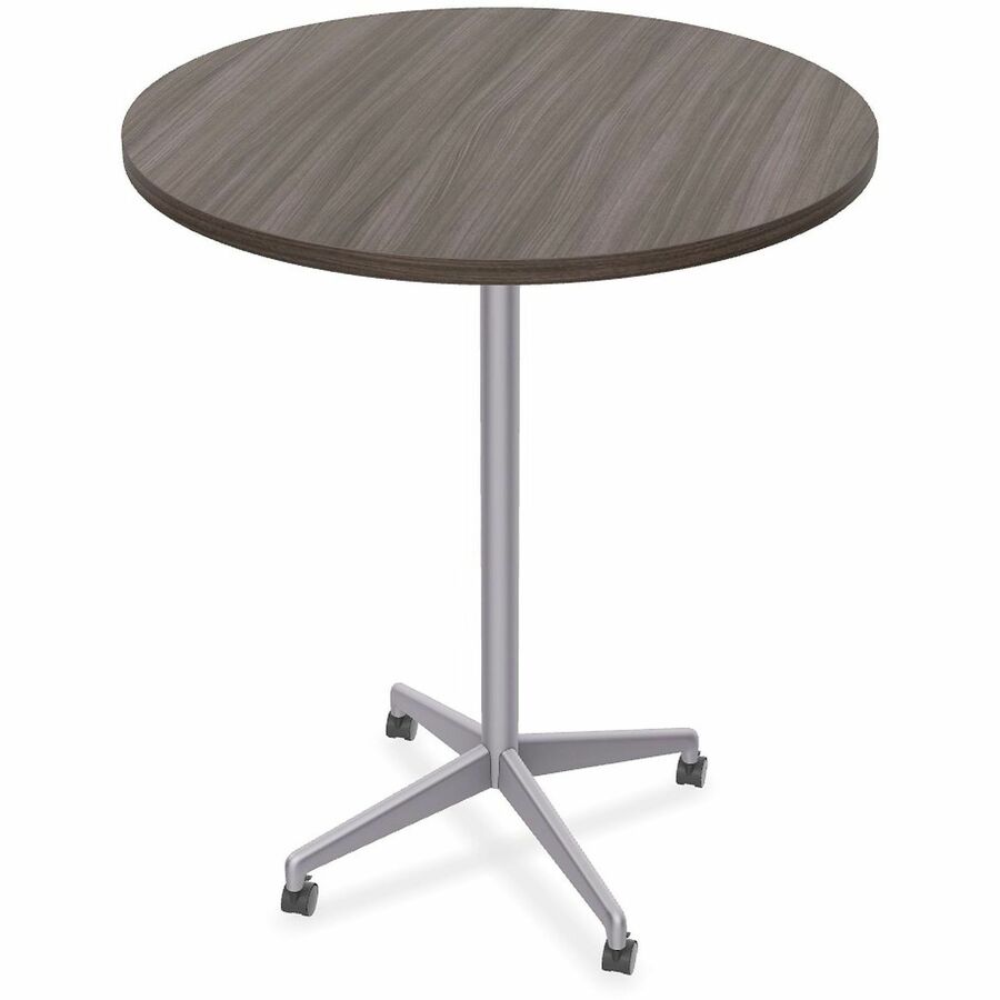 Special-T ZIA Series Hospitality Tables Collection - Round Top - Powder Coated X-shaped Base - Mid-Century Modern Style x 36" Table Top Diameter - 42" Height - Hospitality, Office - Assembly Required - Gray Driftwood - High Pressure Laminate (HPL) - Ca...