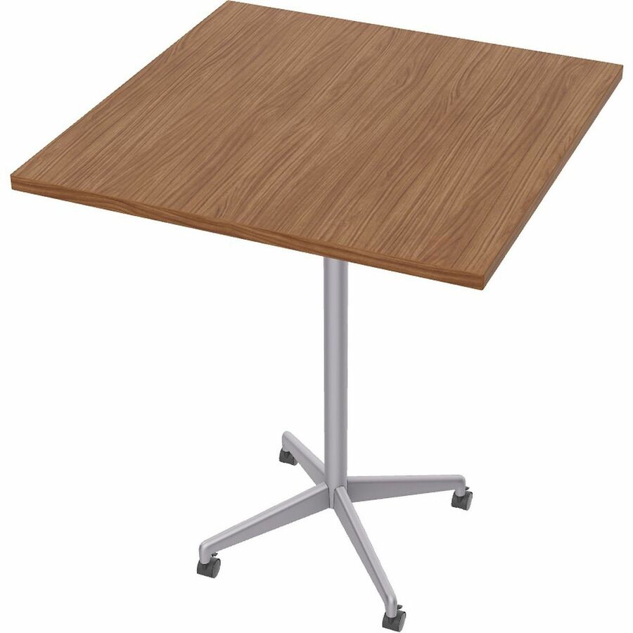 Special-T ZIA Series Hospitality Tables Collection - Square Top - Powder Coated X-shaped Base - Mid-Century Modern Style x 42" Table Top Width x 42" Table Top Depth - 42" Height - Hospitality, Office - Assembly Required - Walnut - High Pressure Laminat...