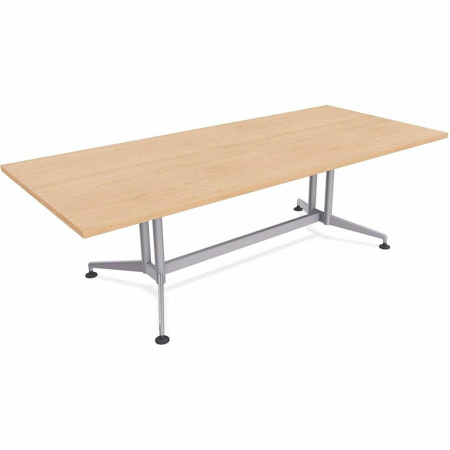 Special-T ZIA Series Conference Tables Collection - Rectangle Top - Powder Coated Double Column Base x 84" Table Top Width x 48" Table Top Depth - 29" Height - Conference Room, Meeting - Assembly Required - Kensington Maple - High Pressure Laminate (HP...