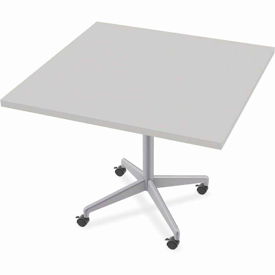 Special-T ZIA Series Hospitality Tables Collection - Square Top - Powder Coated X-shaped Base - Mid-Century Modern Style x 36" Table Top Width x 36" Table Top Depth - 29" Height - Hospitality, Office - Assembly Required - Gray - High Pressure Laminate...
