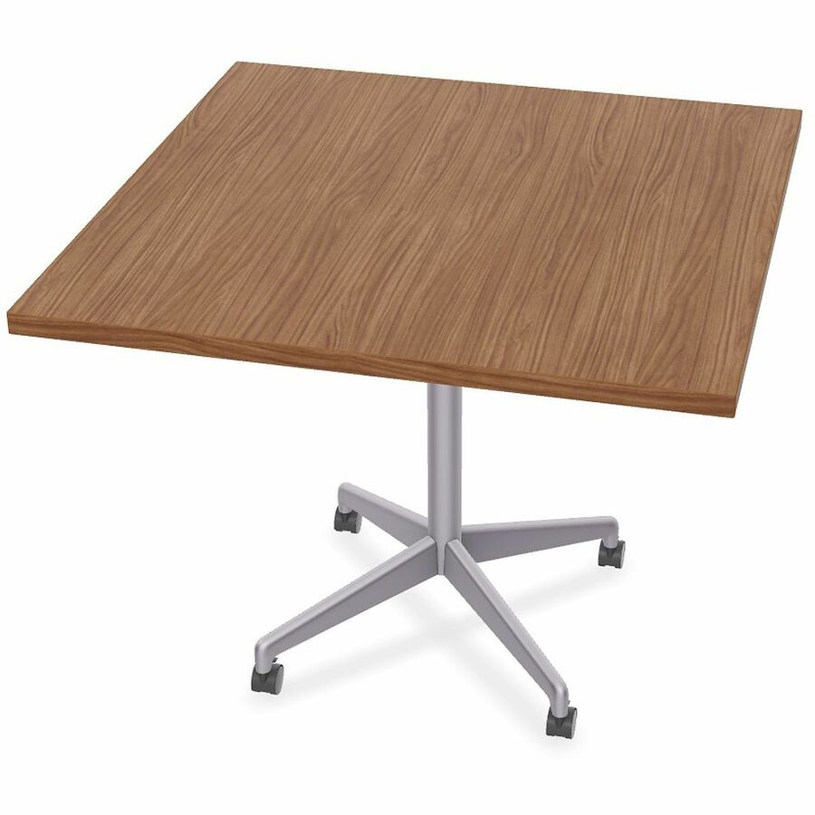 Special-T ZIA Series Hospitality Tables Collection - Square Top - Powder Coated X-shaped Base - Mid-Century Modern Style x 36" Table Top Width x 36" Table Top Depth - 29" Height - Hospitality, Office - Assembly Required - Walnut - High Pressure Laminat...