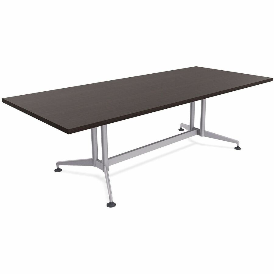 Special-T ZIA Series Conference Tables Collection - Rectangle Top - Powder Coated Double Column Base x 96" Table Top Width x 48" Table Top Depth - 29" Height - Conference Room, Meeting - Assembly Required - Ebony Recon - High Pressure Laminate (HPL)...