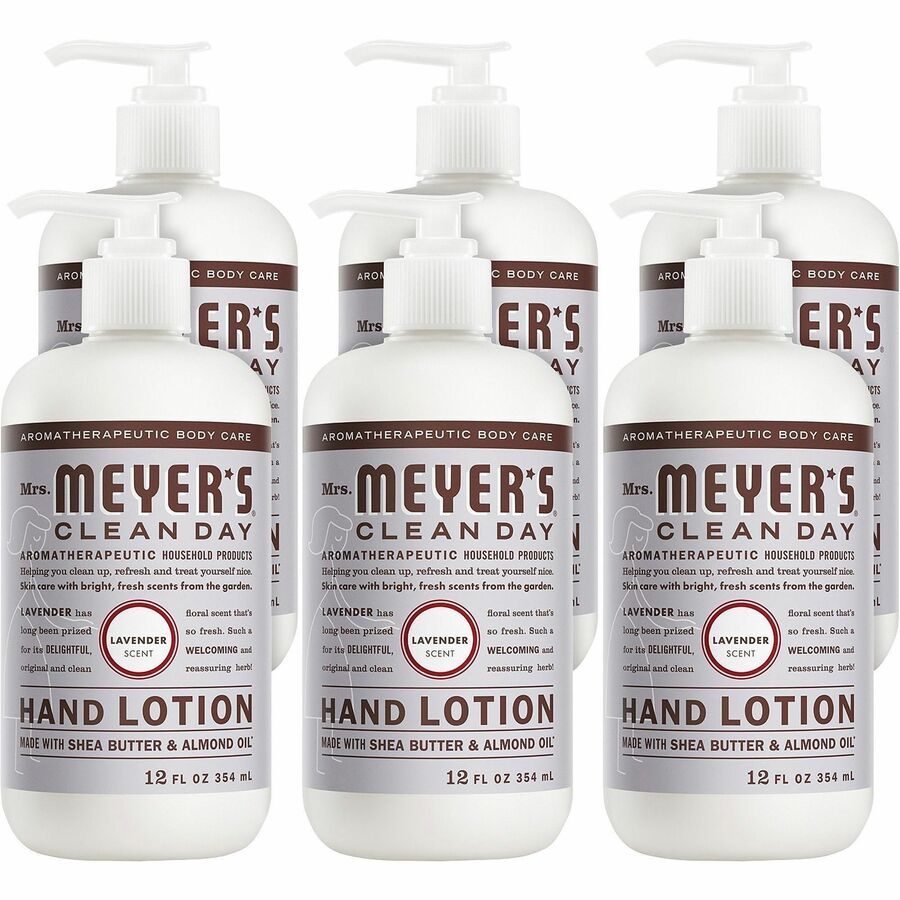 Mrs. Meyer's Clean Day Lavender Lotion - Lotion - 12 fl oz - Lavender - For Dry Skin - Applicable on Body - Cruelty-free, Non-greasy, Paraben-free, Moisturising - 6 / Carton
