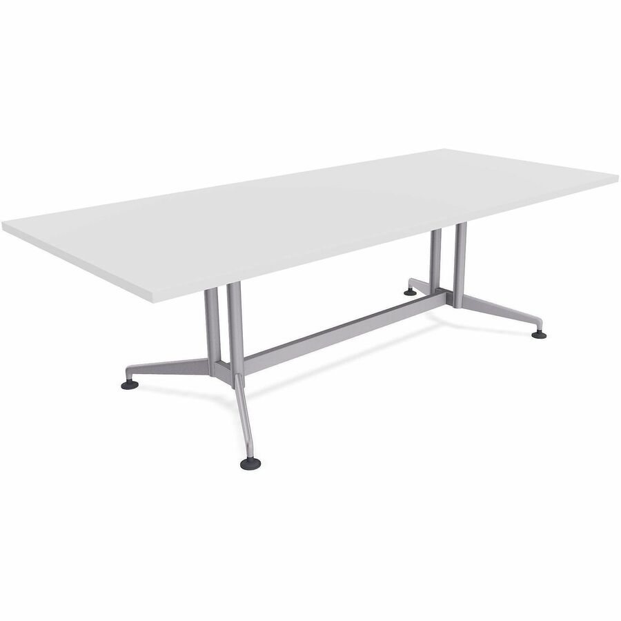 Special-T ZIA Series Conference Tables Collection - Rectangle Top - Powder Coated Double Column Base x 96" Table Top Width x 48" Table Top Depth - 29" Height - Conference Room, Meeting - Assembly Required - White - High Pressure Laminate (HPL) - Cast A...