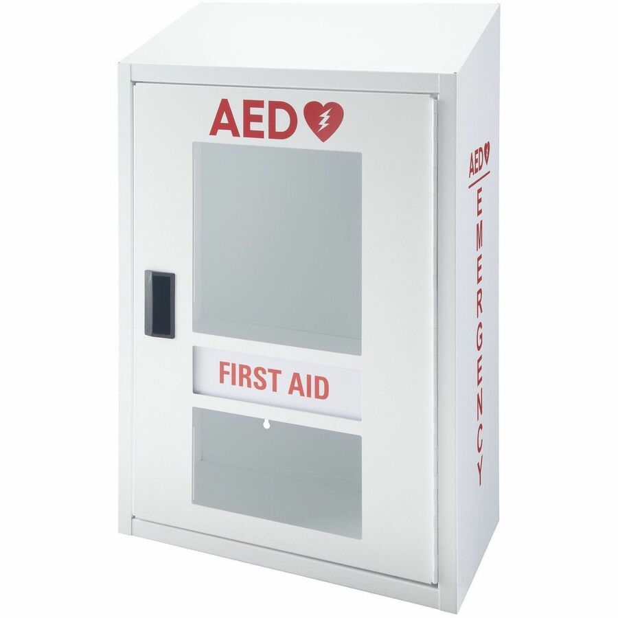 Victor AED Combo Cabinet with Alarm - 13" Width x 7" Depth x 12" Height - Wall Mountable, See-through Window, Durable, Dirt Resistant - White - Powder Coated, Textured - Steel