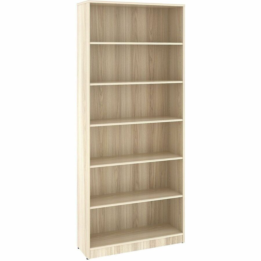 Lorell Sturdy 6-Shelf Bookcase - 6 x Shelf(ves) - Modern Elm - Assembly Required