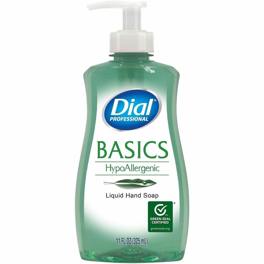 Dial Professional Basics Hypoallergenic Liquid Hand Soap - Floral Scent - 11 fl oz - Hand, Restroom, Home, School - Moisturizing - Clear - Anti-irritant - 12 / Carton