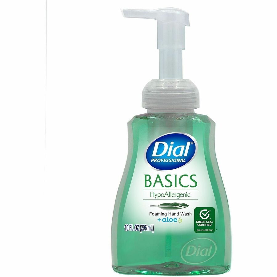 Dial Professional Basics HypoAllergenic Foam Hand Soap - 10 fl oz - Pump Dispenser - Hand, Commercial, Healthcare, School, Office, Restaurant, Daycare - Clear - 8 / Carton