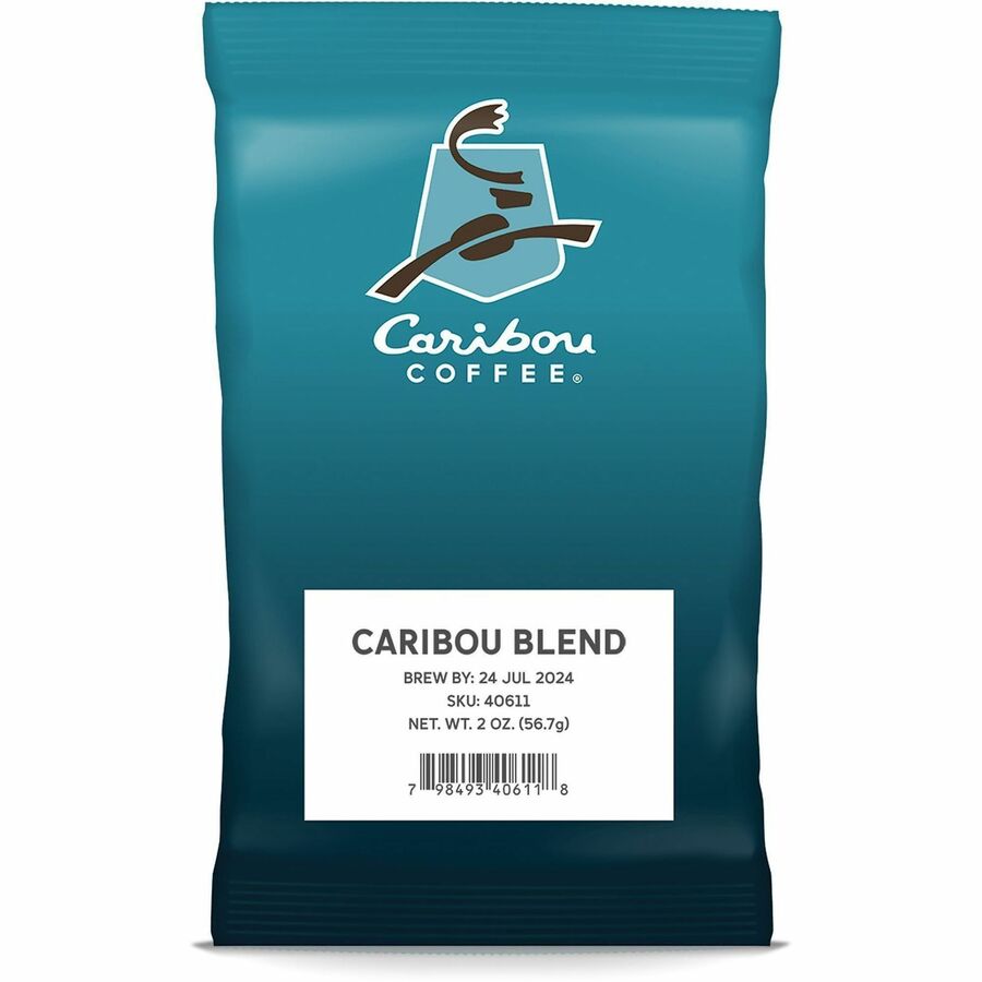 Caribou Coffee Medium Roast Caribou Blend Grounds - 2.5 oz - Caribou Blend - 1 Carton