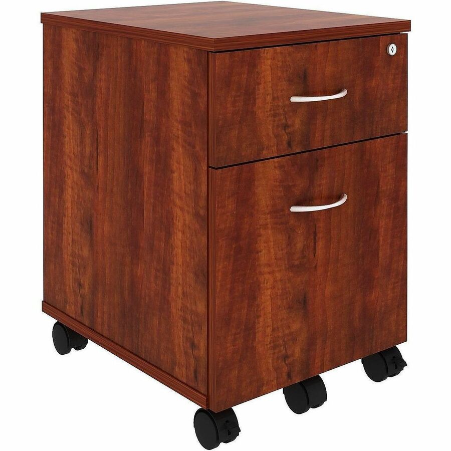 Lorell File Cabinet - for File, Box - Mobility - Cherry