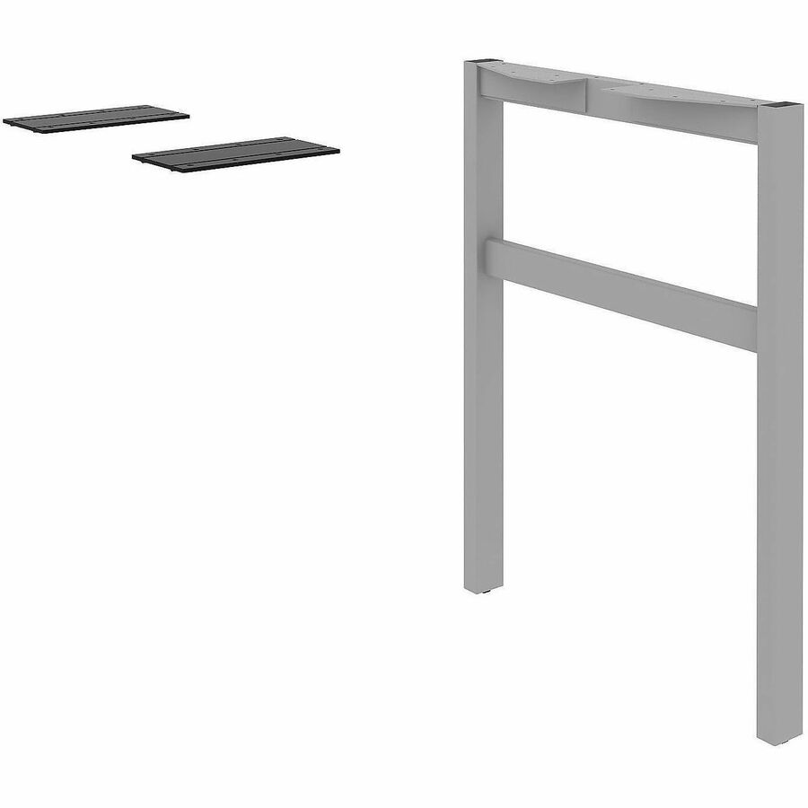Lorell Adjustable Table Leg Bases & Returns - Assembly Required - Silver - 1 Each