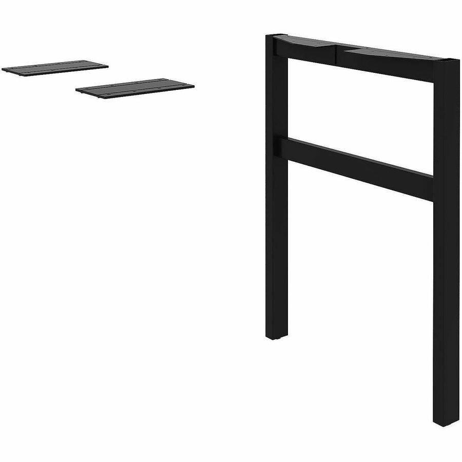 Lorell Adjustable Table Leg Bases & Returns - Assembly Required - Black - 1 Each