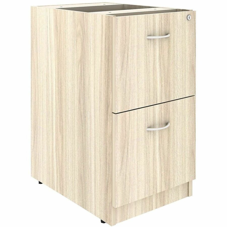 Lorell Essentials 2-Drawer Fixed Pedestal File Cabinet - for File - Modern Elm - Assembly Required